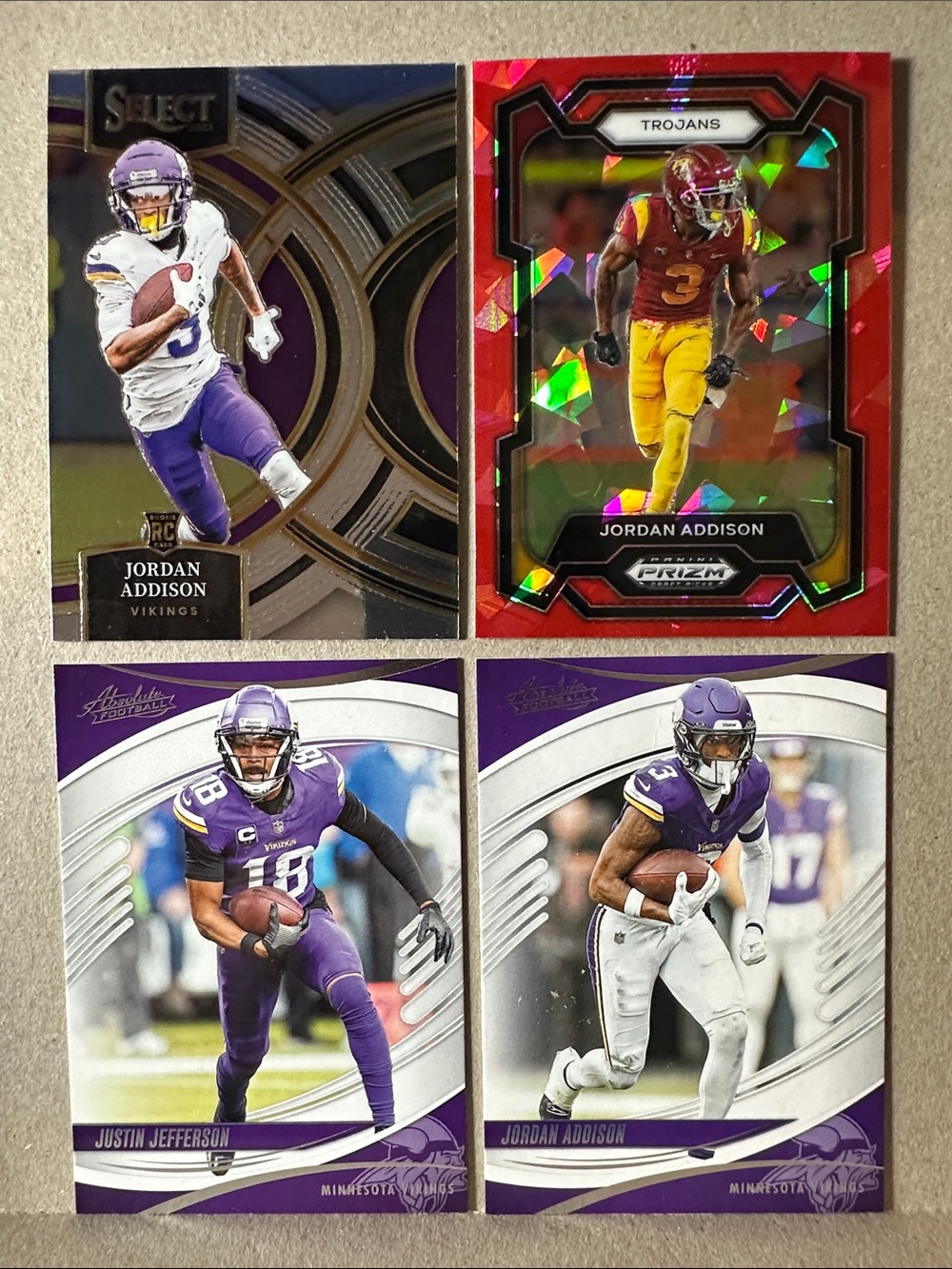 Justin Jefferson Vikings lot of 19 +Jordan Addison Rookie/Kyler Murray/Hockenson - Picture 4 of 11